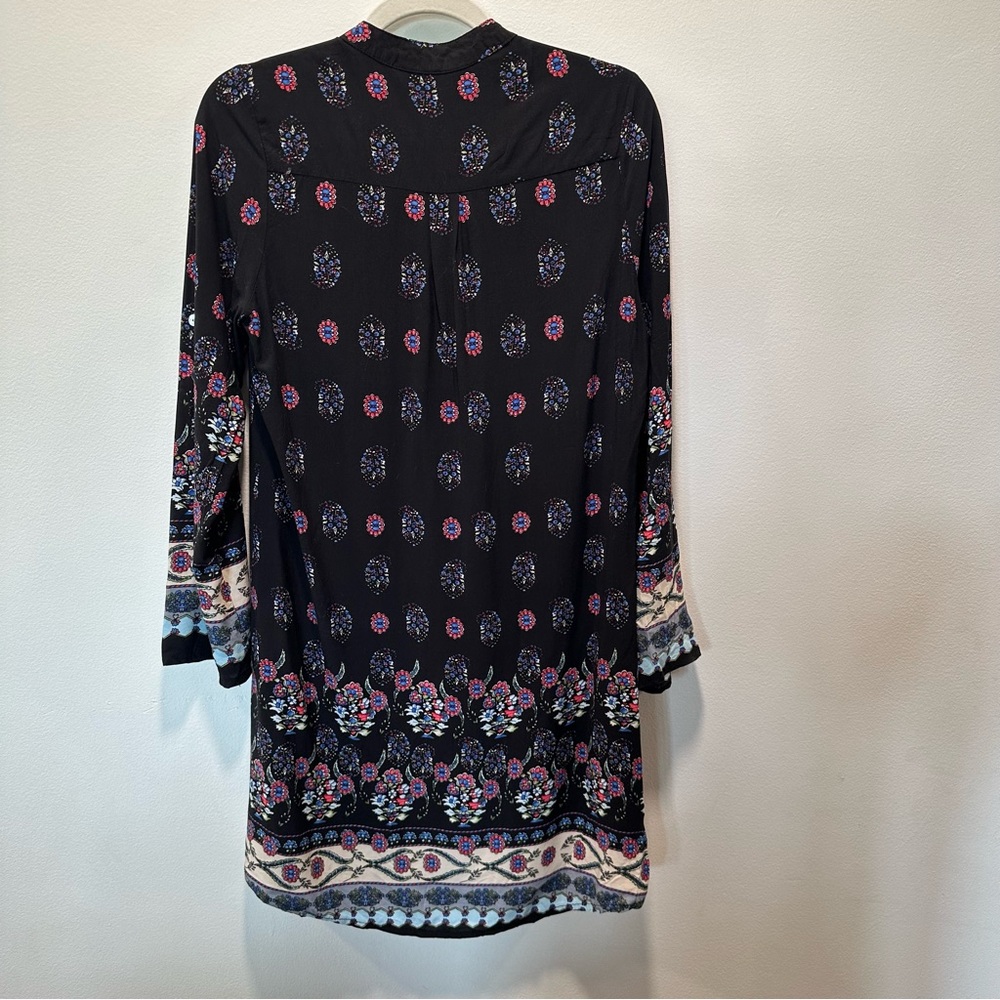 Vic Via Boho V-Neck Button Down Long Sleeve Sheath Shirt Dress Women’s size M - Picture 7 of 10